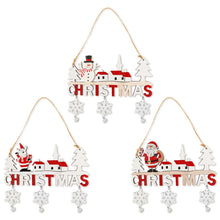 Load image into Gallery viewer, Thyonta 3 Pcs Wooden Christmas Ornaments Santa Snowman Reindeer Hanging Decorations with Hollow Design Crafted for Indoor Use Enhance Festive Atmosphere in Home & Dining Spaces