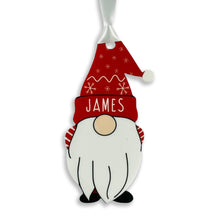 Load image into Gallery viewer, Fuzzy Cactus Personalised Christmas Acrylic Gonk Gnome Elf Bauble - Choose from four colours - Add any name! (Red, Decoration Only)