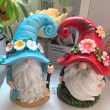 Load image into Gallery viewer, MOOCOCO Garden Gnome Statue,4.92 in Resin Flower Pots Dwarf Figurine, Garden Faceless Gnome Sculpture, Summer Gnomes Figurines Spring Gnomes for Patio Lawn Yard Home Tabletop Decoration (Blue)