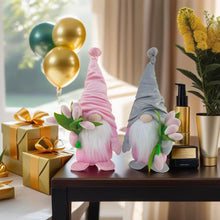Load image into Gallery viewer, Zemolo 2pcs Spring Gonk Gnome Decorations, Plush Gnome Faceless Doll with Spring Tulip Bouquet Handmade Swedis Dwarf Elf Table Ornaments Gift for Her Women Mom