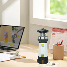 Load image into Gallery viewer, Syfunlv Solar Lighthouse Ornament Solar Revolving LED Lighthouse 10.6 x 3.5 inch,360 Degree Rotating Lighthouse Decoration, Best Lighthouse Gifts for Children (Black)