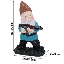 Load image into Gallery viewer, Garden Gnome with Gun, Military Gnome Soldiers Garden Gnome, Tactical Statue for Indoor Outdoor, Patio, Yard, Lawn Ornaments, Home Décor