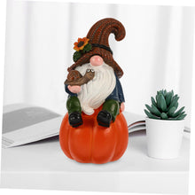 Load image into Gallery viewer, Cabilock Gnome Ornaments for Garden Decor Resin Pumpkin Gnome Statue Fall Style for Outdoor Use