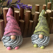 Load image into Gallery viewer, MOOCOCO Gnomes Ornament Resin Statues Mini Dwarf Figurine for Desk Outdoor Garden Patio Porch Lawn Home Decor Sculpture (Pink)