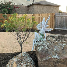 Load image into Gallery viewer, Fairy Statue, Sitting Fairy Sculpture, Resin Garden Figurine Ornament, Outdoor Yard Landscape Decoration Waterproof Resin Angel Garden Statue Figurine for Patio Lawn Yard Decoration,A