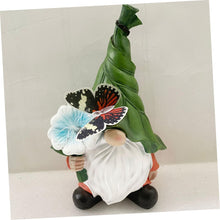 Load image into Gallery viewer, Toyvian Garden Gnome Sculpture with Solar Light Durable Resin Patio Decor for Outdoor Spaces Weather Resistant Lawn Ornament Present for Christmas Birthdays and Housewarming