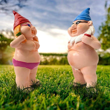 Load image into Gallery viewer, Garden Gnome, Statue Peeing Gnome, Naughty Garden Gnome, Funny Naked Gnome, Resin Garden Gnomes, Male Female Nude Gnomes Goblin-Art Decoration, Lawn Ornaments Indoor or Outdoor Garden Ornament (woman)