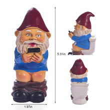 Load image into Gallery viewer, Bygytyo Naughty Resin Gnomes on Toilet Outdoor Garden Gnome Statue Christmas Halloween Garden Decoration Gifts,Suitable for Lawns,Courtyards,Patios,Desks,Gardens,Etc.