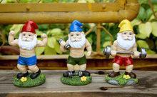 Load image into Gallery viewer, Mrsivrop Funny Workout Garden Gnomes Statues 3pcs 6.2 Inches Outdoor Funny The Muscular, Barbell and Dumbbell Gnomes Decorations Set for Yard, Lawn, Patio, Indoor Gnome Figurine for Home Tabletop