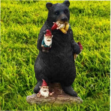 Load image into Gallery viewer, Froiny Black Bear Eating Gnomes Funny Statue Resin Ornaments Decoration Indoor Outdoor Garden Lawn Patio Outdoor Decorations