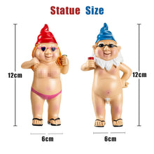 Load image into Gallery viewer, SBYMX 2Pcs Garden Gnome,Garden Gnome Statue Naughty Garden Gnome Funny Gnome,Goblin-Art Decoration for Lawn Ornaments Indoor or Outdoor Garden Decorations,Beige,6*12cm