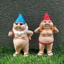 Load image into Gallery viewer, SBYMX 2Pcs Garden Gnome,Garden Gnome Statue Naughty Garden Gnome Funny Gnome,Goblin-Art Decoration for Lawn Ornaments Indoor or Outdoor Garden Decorations,Beige,6*12cm
