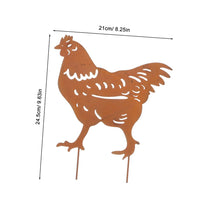 Load image into Gallery viewer, Happyyami 4pcs Hen and Chicks Art Metal Garden Stakes for Outdoor Lawn and Patio Decor Cute and Whimsical Chicken Statues Easy Installation Low Maintenance Garden Decoration