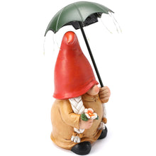 Load image into Gallery viewer, WONDHOME Garden Gnome Statues Outdoor Decoration Patio Yard Lawn Solar Gnomes Lady with Umbrella Lights Christmas Halloween Birthday Gift for Woman Mom,Umbrella Gnome