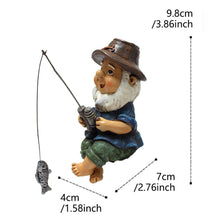 Load image into Gallery viewer, Garden Gnomes, Resin Fishing Gnomes Decorations for Yard, 1.8x2.8x3.9 Inch Garden Statues for Flower Pot Patio Lawn Outdoor.