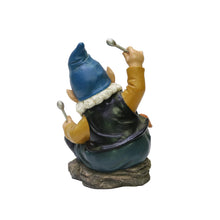 Load image into Gallery viewer, Nature's Mark Rock n Roll Gnome in a Band Playing Drums Resin Statue Figurine Home Garden Decorative Accent Décor (8" H)