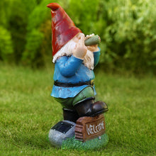 Load image into Gallery viewer, Resin Gnomes Garden Decor, 13.5" Tall Solar Large Inappropriate Funny Gifts Gnome Outdoor Statues for Yard, Patio, Lawn, Outside Naughty Gnome Garden Decorations Gift for Men Women