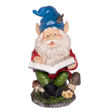 Load image into Gallery viewer, Alpine Corporation 34 cm Tall Outdoor Garden Gnome Reading a Book Yard Statue Decoration