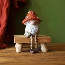 Load image into Gallery viewer, Fyne-Finds Resin Orange Autumn Harvest Mushroom Gonk Statue Shelf Sitter Gnome Gift Ornament Home Decorative