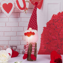 Load image into Gallery viewer, 2PCS Valentines Decorations Gonk with LED Light Gnome Gonk Decorations Mr. and Mrs.Handmade Plush Doll Valentines Scandinavian Tomte Holding Heart Gonk Gifts for Valentine's Day Novelty Table Ornament