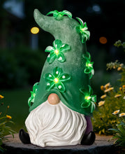 Load image into Gallery viewer, twinbling Solar Garden Outdoor Statues Gnome with Green Flower Lights, 11" Resin Lawn Decor, Gnomes Decorations for Yard, Patio, Home, Balcony - Unique Housewarming Gifts