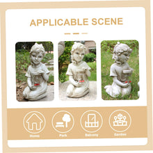 Load image into Gallery viewer, Happyyami Garden Decoration Resin Statue Solar-powered Garden Sculpture Outdoor Décorative Lighting Outdoor Ornament