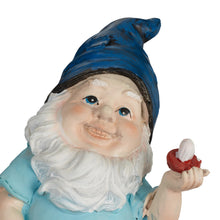 Load image into Gallery viewer, Relaxdays Garden Gnome with Toadstools, Weather & Frostproof, 14.5 x 10.5 x 7 cm, Figurine, Polyresin, Multicoloured