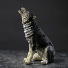 Load image into Gallery viewer, LLDW Garden Statue Figurine Simulation Wolf Decoration Resin Crafts Voice Control Black Wolf Pastoral Garden Landscape Resin Animal Decoration