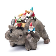 Load image into Gallery viewer, Garden Elephant Gnome Statue - SUYNYBHF Outdoor Elephant Bothered by Singing Gnomes House Kitchen Figurine Patio Lawn Yard Art Housewarming Funny Resin Decoration 7.0inch…
