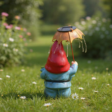 Load image into Gallery viewer, Elenon Garden Gnome Decor Solar Lights, Solar Elf Holding Umbrella Figurines Outdoor Decorative, Yard Art Garden Sculptures & Statues for Patio Yard Pathway