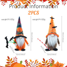 Load image into Gallery viewer, Dbvnnsy 2PCS Halloween Gnomes, Halloween Gonk with Bat Spider Web and Pumpkin Pattern Cute Plush Faceless Doll for Halloween Decorations Indoor Home Decor