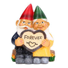 Load image into Gallery viewer, Creative Resin Garden Gnome Couple Dwarf Heart Shaped Statue Waterproof and Durable Suitable for Garden Gifts Patio Lawn Decoration