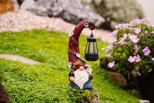 Load image into Gallery viewer, Pohabery Gnome Garden Decor Statue Solar Gnomes Decorations for Yard with Lantern Light Outdoor Decorations for Patio Mom Gift