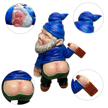 Load image into Gallery viewer, Lethogety Funny Garden Gnomes Outdoor Statues, 5.9 Inch Naughty Lying Figurine Wizard Dwarf Resin Sculpture Decoration for Lawn Patio Outside Yard Decor Novelty Housewarming Gift (Blue)