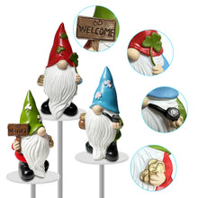 Load image into Gallery viewer, TIANCENTRAL H Garden Gnomes with Holding Welcome Sign Small Garden Gnome Outdoor Funny Figurines Garden Decor for Outside Patio Yard Lawn 3PCS