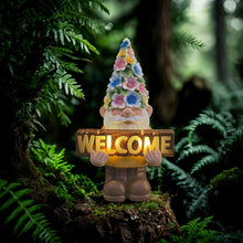 Load image into Gallery viewer, FESTGLOX Solar Garden Gnome Statue with Light, Solar Gnomes Decorations for Yard Outdoor Welcome Gnome Decor for Patio Gnome Mom Gift