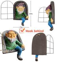 Load image into Gallery viewer, Teaeeno 12-inch Elf Out The Door Tree Hugger Statues,Whimsical Outdoor Decor,Vivid Fairy Gnome Decor,Garden Sculpture Ornaments for Tree Hugging Fairy Gnome Figurines Gift for Patio, Porch Decor