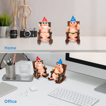 Load image into Gallery viewer, SepApr88 Garden Gnomes, Funny Naughty Naked Gnomes Figurines in Rocking Chair, Outdoor Garden Yard Lawn Statues, Middle Finger Resin Decor for Home Office(2Pcs, Sitting)