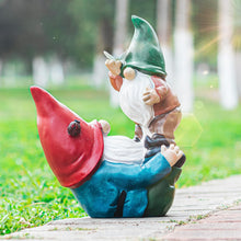 Load image into Gallery viewer, Ovewios Garden Gnomes Statues Outdoor, Funny Gnomes Figurine Playing Together Garden Sculpture& Statues Resin Ornament for Outdoor Patio Yard Lawn Porch Decor