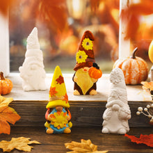 Load image into Gallery viewer, Barydat 4 Pcs Fall Gnome Ceramic to Paint Kit 5 Inch Ready to Paint Your Own Ceramic Gnome Statues Thanksgiving DIY Unpainted Ceramic Gnome to Paint Ceramic Crafts with Paint Strips Brush for Adults