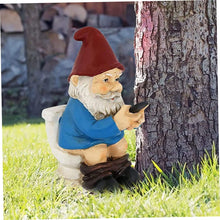 Load image into Gallery viewer, Dbvnnsy Naughty Garden Gnome on Toilet Statue, Humorous Outdoor Garden Gnome Figurine for Yard, Lawn, Patio, Novelty Gift & Outdoor Lawn Decoration