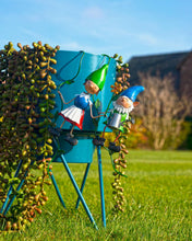 Load image into Gallery viewer, Olive & Sage Pair of 2 Hanging Miniature Fairy Garden Gnome Pot Hanger Ornaments