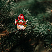 Load image into Gallery viewer, Rumyve 12 Pcs Christmas Decorations - Colorful Wooden Gnome Pendants for Tree, Festive Hanging Ornaments, Holiday Gnome Crafts, Party Decor, Children's (Style B)