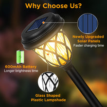 Load image into Gallery viewer, HELESIN Garden Lights Solar Powered, 6 Pack Solar Lights Outdoor Garden Waterproof (Warm White), 16.5IN LED Solar Pathway Lighting, Solar Powered Outdoor Light for Patio/Lawn/Landscape Decoration
