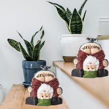 Load image into Gallery viewer, Welcome Garden Gnomes Ornaments-Garden Gnome Statue,Funny Waterproof Resin Dwarf Craft for Lawn Ornaments (Green)