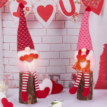 Load image into Gallery viewer, 2PCS Valentines Decorations Gonk with LED Light Gnome Gonk Decorations Mr. and Mrs.Handmade Plush Doll Valentines Scandinavian Tomte Holding Heart Gonk Gifts for Valentine's Day Novelty Table Ornament