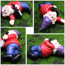 Load image into Gallery viewer, Drunk Gnomes for Garden, 3PCS Mini Gnomes with 1PC Fire, Resin Fairy Garden Gnomes, Funny Naughty Gnomes for Outdoor Indoor Patio Yard Lawn Porch 1