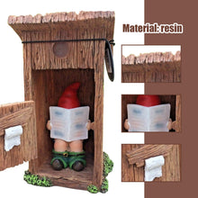 Load image into Gallery viewer, Funny Gnomes Statue, Outdoor Garden Gnomes Inappropriate Naughty Resin Gnome Statue Reading Newspaper in Toilet Funny Gnome Desk Ornaments for Indoor Outdoor Lawn Yard Decor