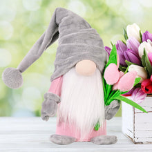 Load image into Gallery viewer, Volsha Mothers Day Gnome Gift Grey Faceless Doll Plush Elf Dwarf Doll Craft Gift with Bouquet for Mum Home Valentine's Day Toy, Mothers Day