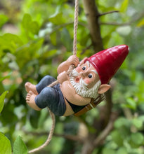 Load image into Gallery viewer, FICITI Funny Garden Gnomes Decorations, Archer Bowman Climbing Rope Hanging Gnome, Tree Hugger, Tree Decoration Ornaments, Outdoor Whimsical Gnome Statues – 8.5 inch